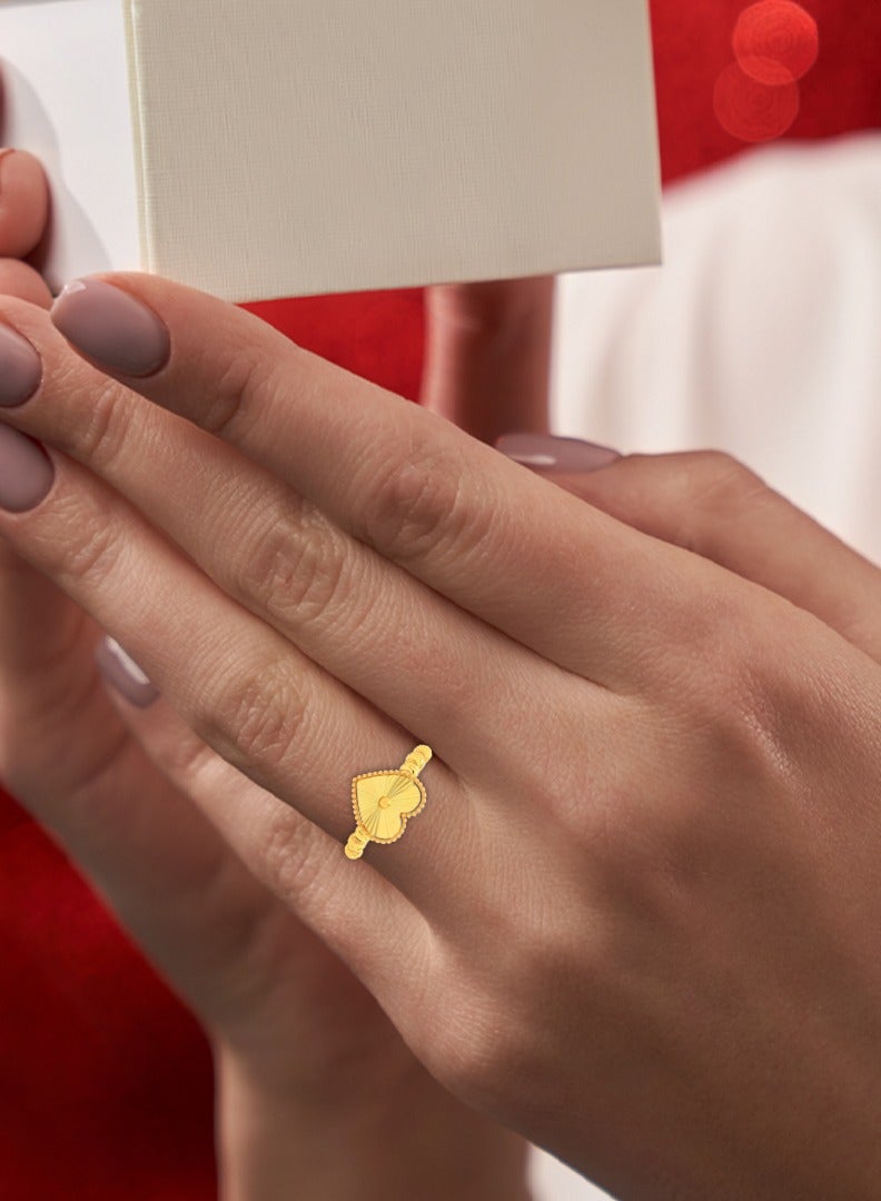 BAFLEH JEWELLERY Timeless Romance: 21K Heart Ring for Valentine’s Day - Image 3