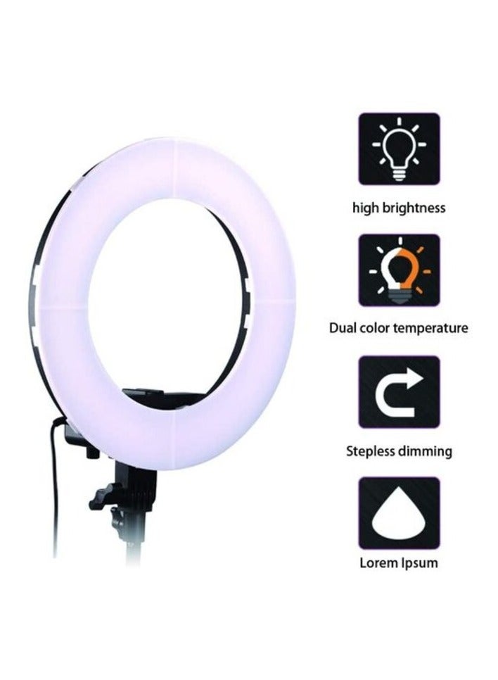 بياكي 18 بوصة مصباح مصمم على شكل حلقة Led ستبليس يعتم 180 درجة الدورية Ptz واجهة USB مع مشبك الهاتف مناسبة للتصوير الفوتوغرافي ماكياج الصور