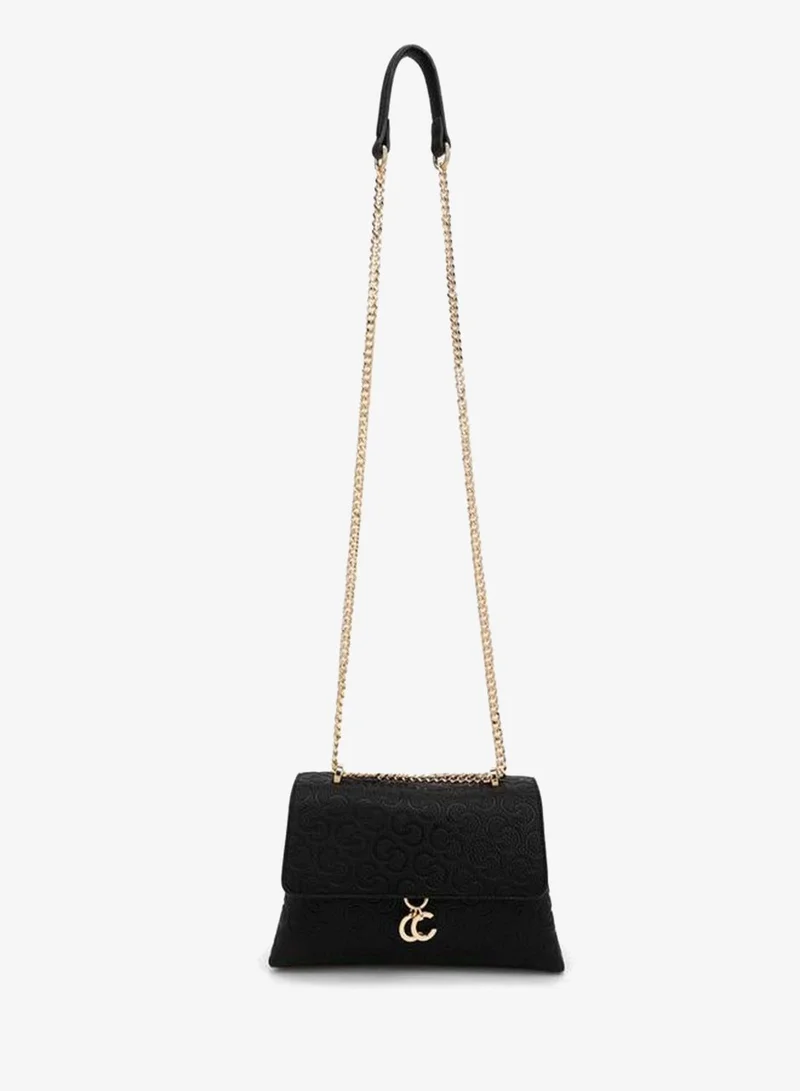 Celeste Monogram Debossed Crossbody Bag With Chain Strap