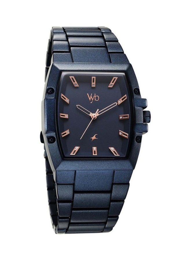 fastrack Vyb Pioneer By Fastrack Quartz Analog Blue Dial Metal Strap Watch For Guys - Image 1