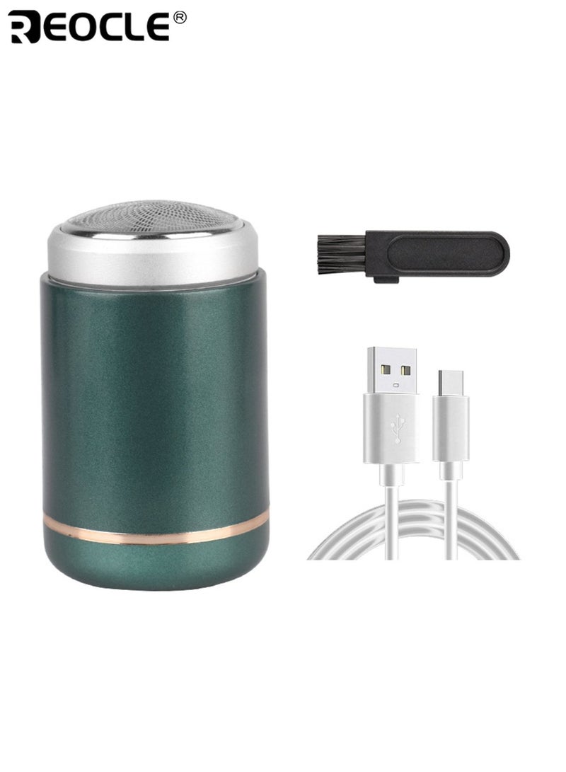 REOCLE Electric Razor for Men Pocket Size Mini Portable Shaver Wet and Dry Mens Razor USB Rechargeable Shaver Charging Easy One-Button Use Suitable for Home Car Travel Black - Image 1