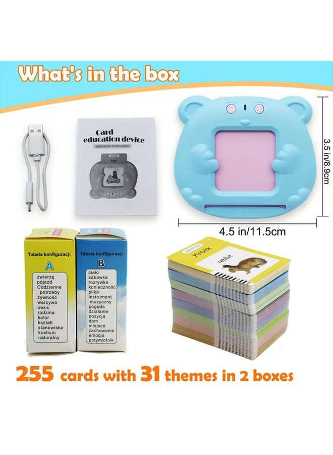 Polish English Bilingual Talking Flash Cards 255 Cards 510 Words Pink Educational Toys - Image 3