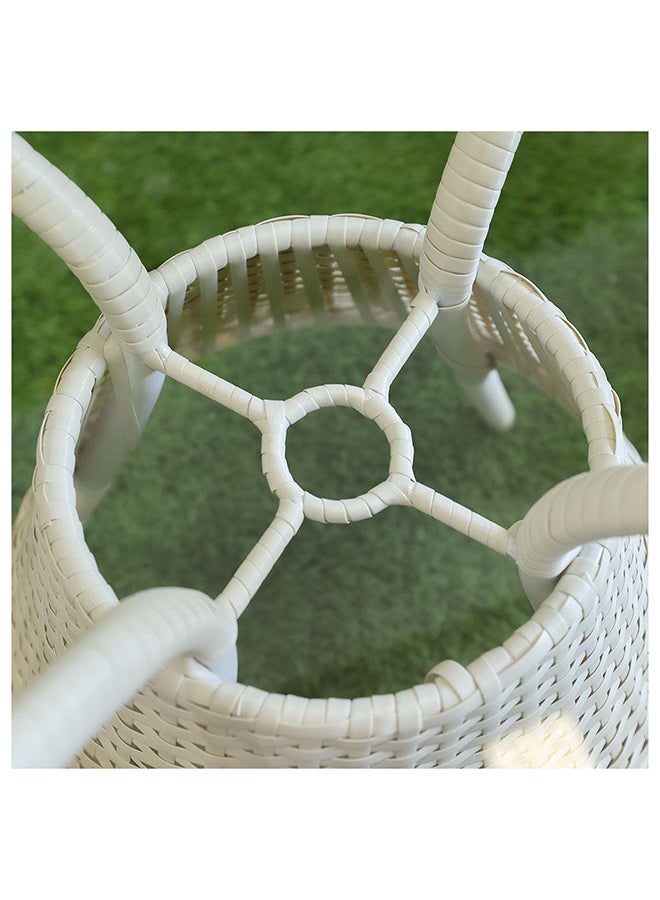 DANUBE HOME Eden Balcony Set All Weather 3 Piece Bistro Set With Coffee Table Modern Design Furniture For Balcony Outdoor Garden Bench Seating Terrace Lawn Patio White - Image 2