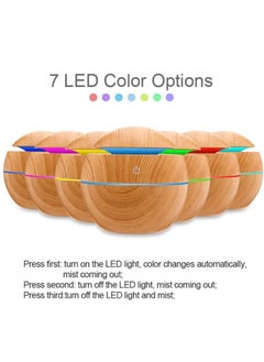 Mi VAZA Essential Oil Diffuser, USB Led Ultrasonic Aroma Oil Diffuser Humidifier With 7 Colors, Durable And Reliable Fragrance Diffuser Machine, Portable Cool Mist Humidifier For Home Office, (Beige)  - Image 3