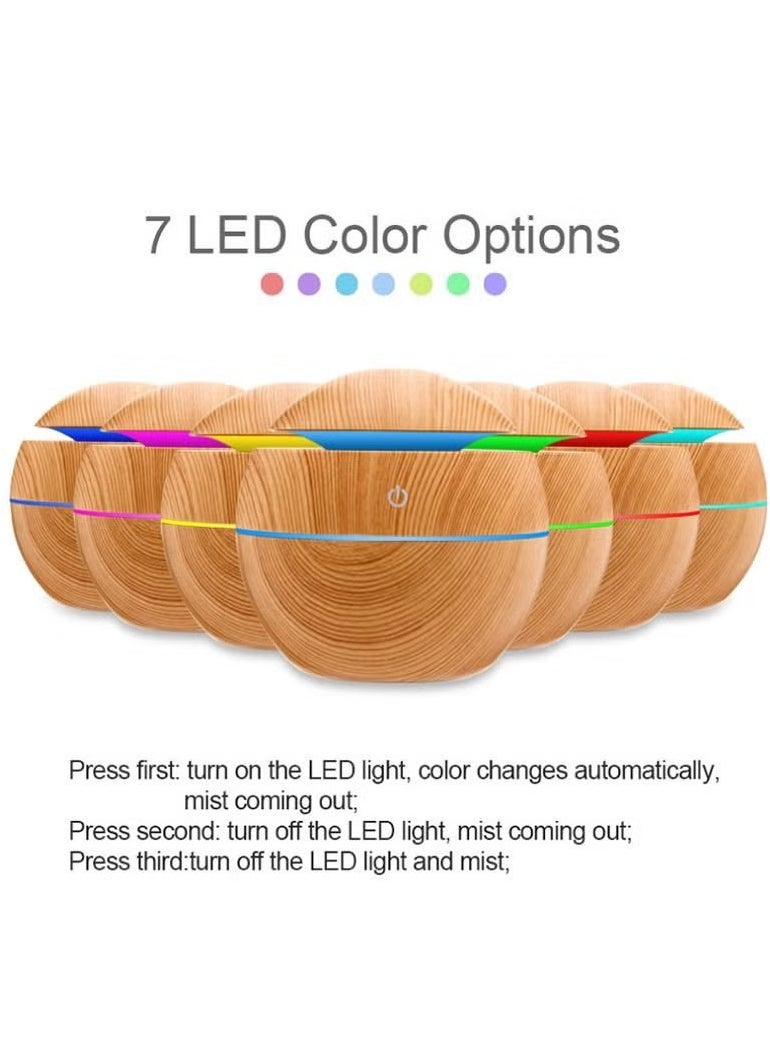 Mi VAZA - Essential Oil Diffuser, USB Led Ultrasonic Aroma Oil Diffuser Humidifier With 7 Colors, Durable And Reliable Fragrance Diffuser Machine, Portable Cool Mist Humidifier For Home Office, (Beige) - Image 1
