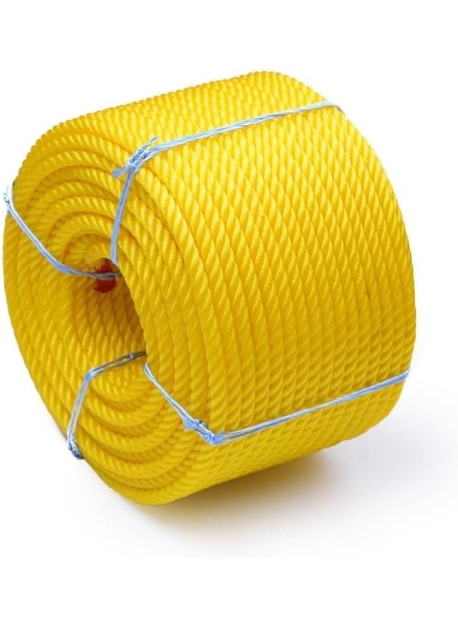 Biella 4Mm Yellow Colour Multipurpose Virgin Plastic Nylon Rope 100 Yards  - Image 1
