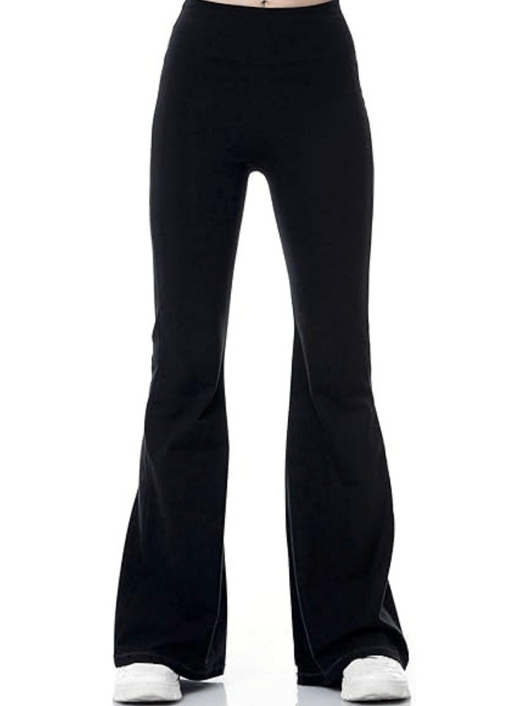 Jessica Fashion Jessica Women's High-Waist Flared Yoga Pants – Black Bootcut Leggings  - Image 2