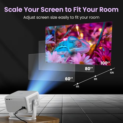 Portronics Beem 560 Smart Android Projector, HD 1080P Native,Angle Adjustable, Whale TV,in-Built Apps, Auto Focus & Keystone,Screen Mirroring,5300 Lumens,3W Speaker,HDMI in,USB in,BT(Netflix Certifed) - Image 4