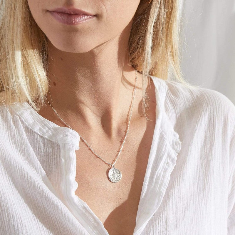 gorjana - Compass Coin Pendant Necklace 3/4 inch - Silver-Plated - Adjustable 17-19 inch Chain - Spring Ring Closure - Long-Lasting - Image 4