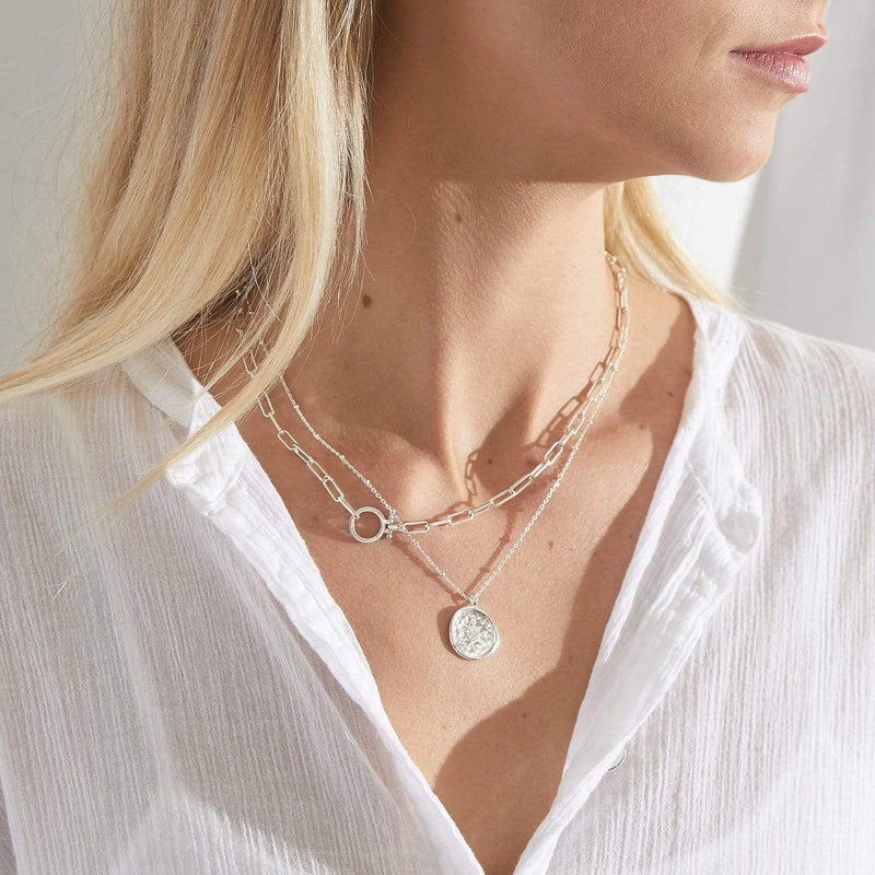 gorjana - Compass Coin Pendant Necklace 3/4 inch - Silver-Plated - Adjustable 17-19 inch Chain - Spring Ring Closure - Long-Lasting - Image 3