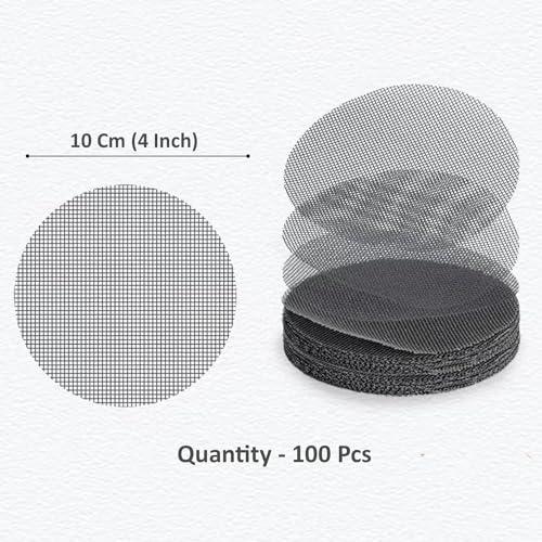 GardenZeek Flower Pot Hole Mesh Pad for Keep Soil from Flowing Away, 10cm Round Drainage Hole Screens for Bonsai Pot, Succulent & Table Top Planters Pack of 50, Black - Image 2
