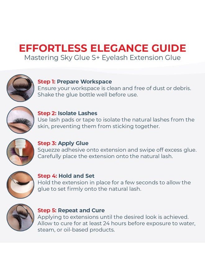 Existing Beauty 2 Pack Sky Glue S+ Eyelash Extension Glue Professional Use Only - Extra Strong Lash Extensions Adhesive 6-7 Weeks Retention and 1-2s Dry, Long Lasting Semi Permanent Black Glue - 2 Bottles 5 ml Ea - Image 2