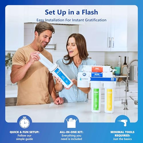 Express Water Reverse Osmosis Alkaline Water Filtration System – 10 Stage RO Water Filter with Faucet and Tank – Under Sink Water Filter with Alkaline Filter for Added Essential Minerals – 50 GPD - Image 5
