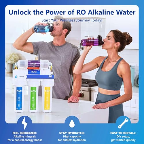 Express Water Reverse Osmosis Alkaline Water Filtration System – 10 Stage RO Water Filter with Faucet and Tank – Under Sink Water Filter with Alkaline Filter for Added Essential Minerals – 50 GPD - Image 2