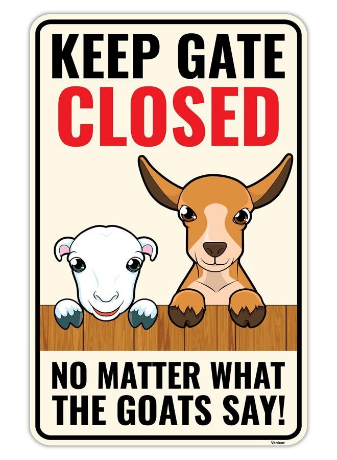 Venicor Goat Sign Decor - 14 x 9 Inches - Aluminum - Goat Gifts for Goat Lovers - Goats Supplies Toy Accessories Stuff - Image 1