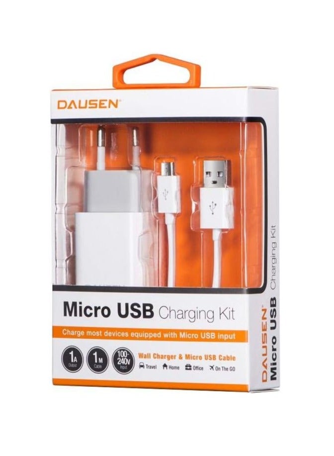 دوسن شاحن حائط Dausen TR-EA180WT مع كابل Micro USB - Image 4
