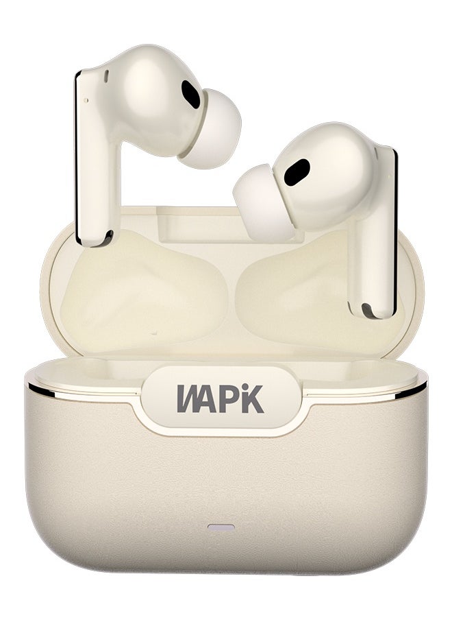 WAPIK - Korean True Wireless Earphones – 6-Mic Hybrid ANC with AI Wind Noise Reduction, -42dB Noise Cancelling, 30H Battery Life, Bluetooth 5.4, IPX5 Waterproof, Powerful Bass - Image 1