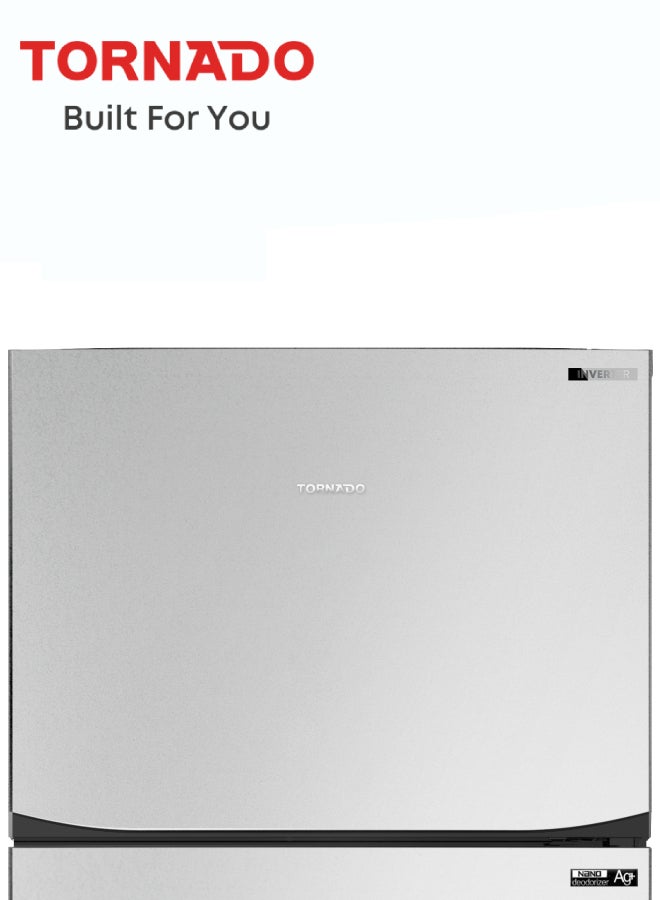 TORNADO Top-Mount Refrigerator 396 Liters Net Inverter No Frost, Tropical Compressor, Hybrid Cooling System, Ag+ Nano Deodorizer Filter, Anti-Bacterial ABS Interior, Class A Energy Rating, Low Noise, Silver - RF-480TV-SL - 5-Year Compressor Warranty, 1-Year Free Warranty RF-480TV-SL Silver - Image 4