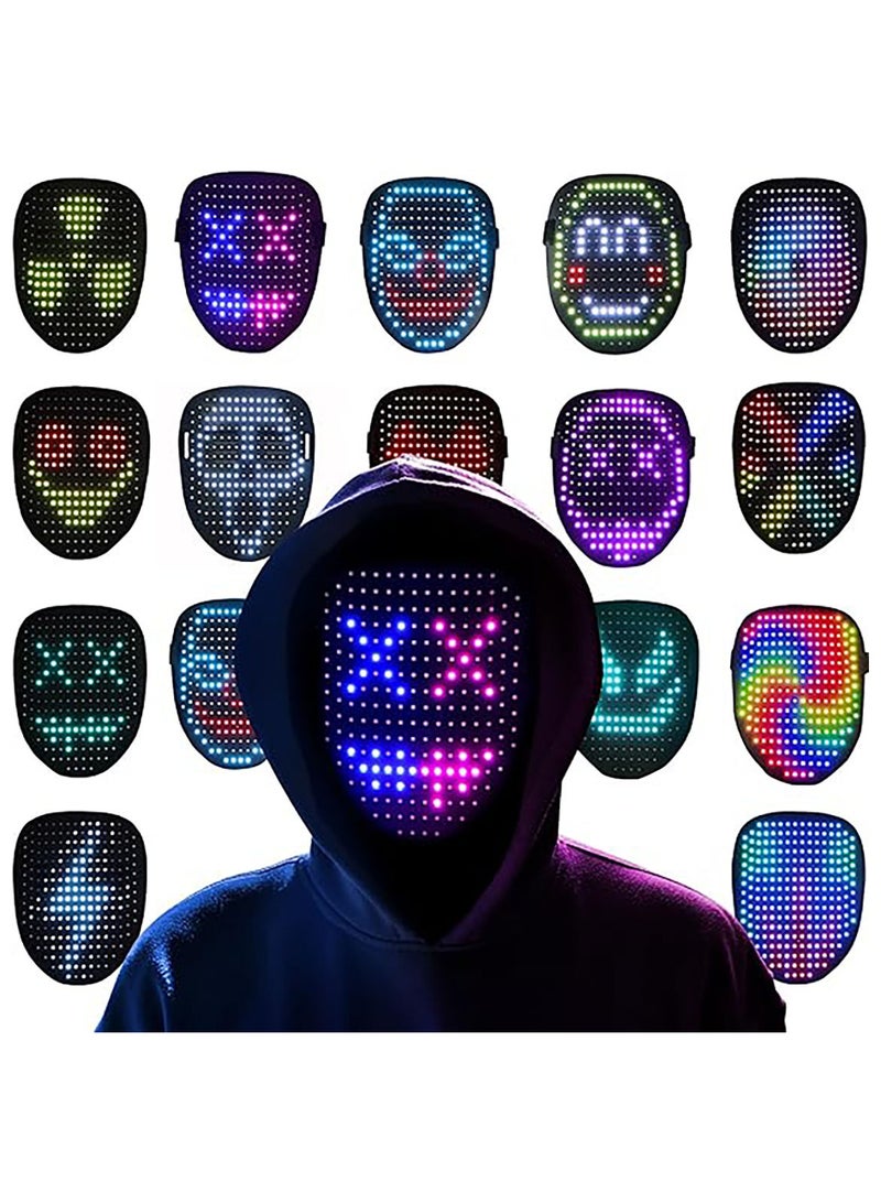 AUTOYSUR Led Mask, Light Up Mask with Gesture Sensing, LED Lighted Face Transforming Mask, Costume Cosplay Party - Image 1