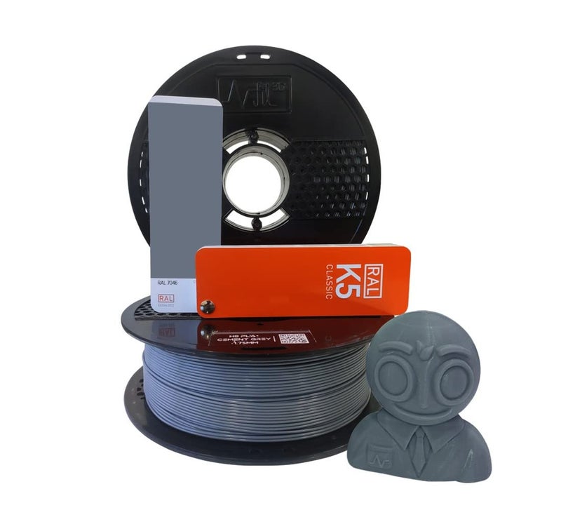 NFIL3D Premium HS PLA+ Cement Grey - 3D Printing Filament | Compatible with All 3D Printers | 1.75mm | 1Kg Nett Weight - Image 1