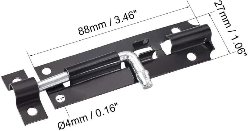 5 حزمة 4 بوصة قفل انزلاق باب حديد أسود قفل أمان مزلاج برميل - Image 3