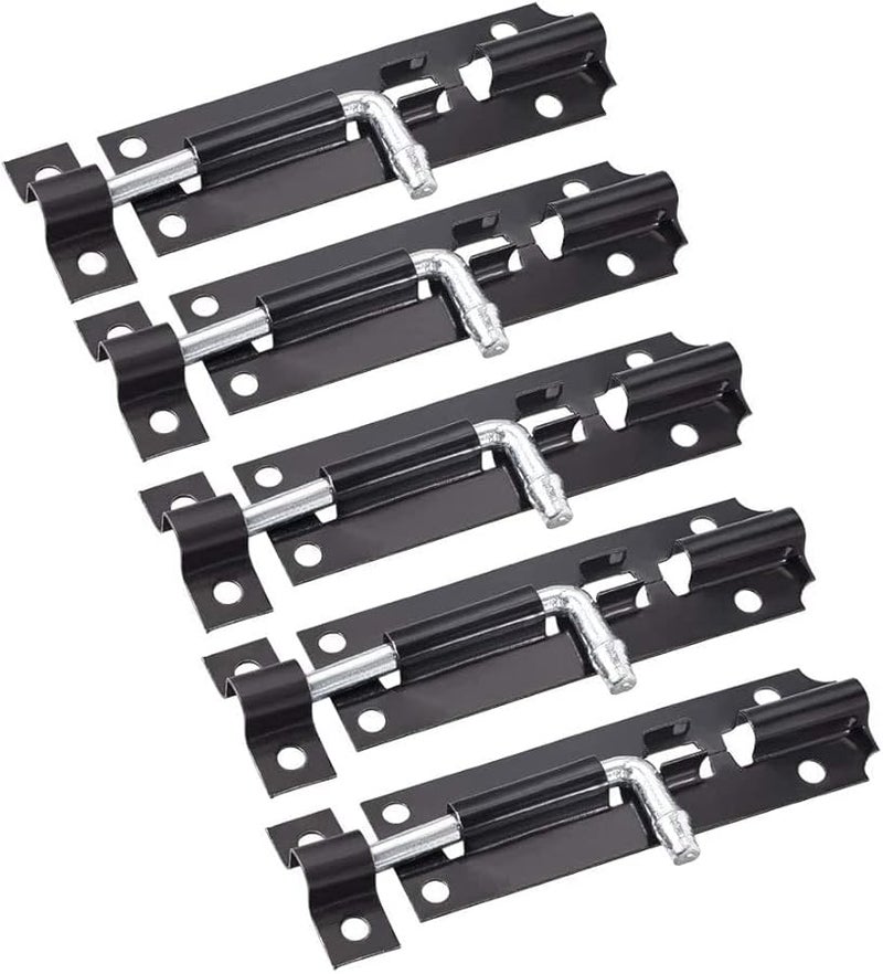 5 حزمة 4 بوصة قفل انزلاق باب حديد أسود قفل أمان مزلاج برميل - Image 2