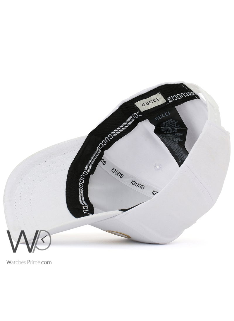 GUCCI Gucci GG Baseball Cap White Color Cotton Hat For Men  - Image 4