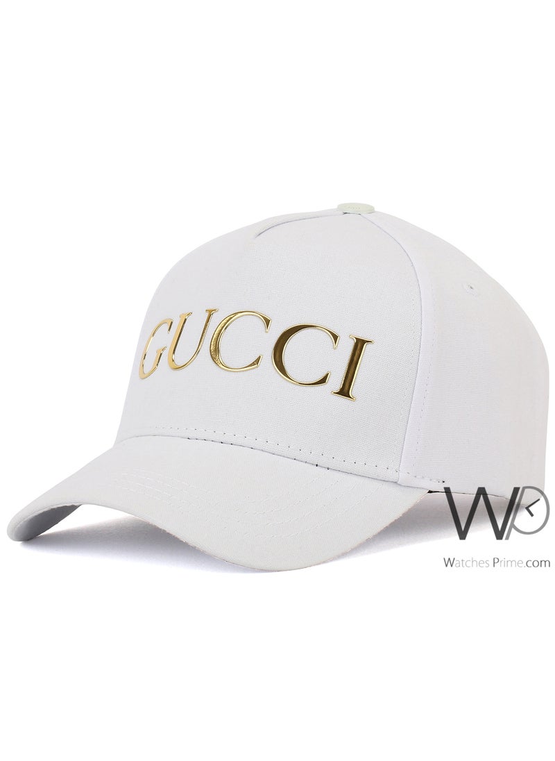GUCCI Gucci GG Baseball Cap White Color Cotton Hat For Men  - Image 1