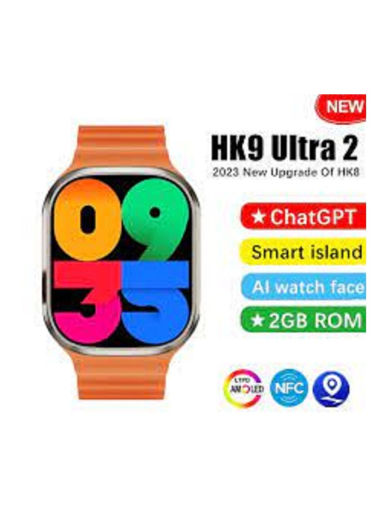 Wearfit Pro - HK9 ULTRA 2 Series 9 Wearfit Pro (2024) SmartWatch 2.12 Inch SUPER AMOLED Display 480X320 Open AI Chat GPT GPS NFC Bluetooth V5 Call Wireless Charger - Image 1