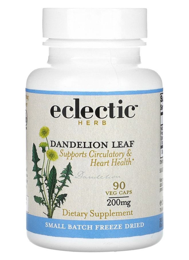 Eclectic Herb Dandelion Leaf 200 mg 90 Veg Caps 