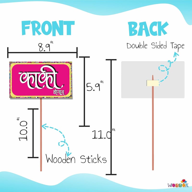 Wobbox Marathi Baby Shower Decoration Items| Baby Shower Photo Booth Props for Photoshoot, Baby Shower Milestone Card, Godh Bharai Decoration Kit-(FP395) - Image 4