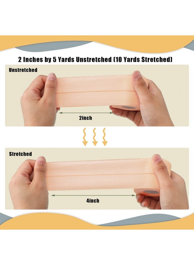 بيبتو 4 لفات من شريط مطاطي لاصق ذاتي اللصق، ضمادات مرنة قابلة للتمدد للكاحل والركبة والمعصم الرياضي، وإصابات الحيوانات الأليفة، 2 بوصة × 5 ياردة - Image 2