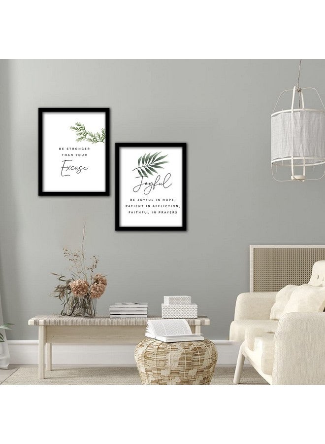 HEVEA Modern Art Wall Paintings for living room/Motivational Quotes Framed Painting for Wall Decor - Wall posters -painting (14 inch x 11 inch, Synthetic Wood) Set of 2 (BE STRONGER) - Image 2