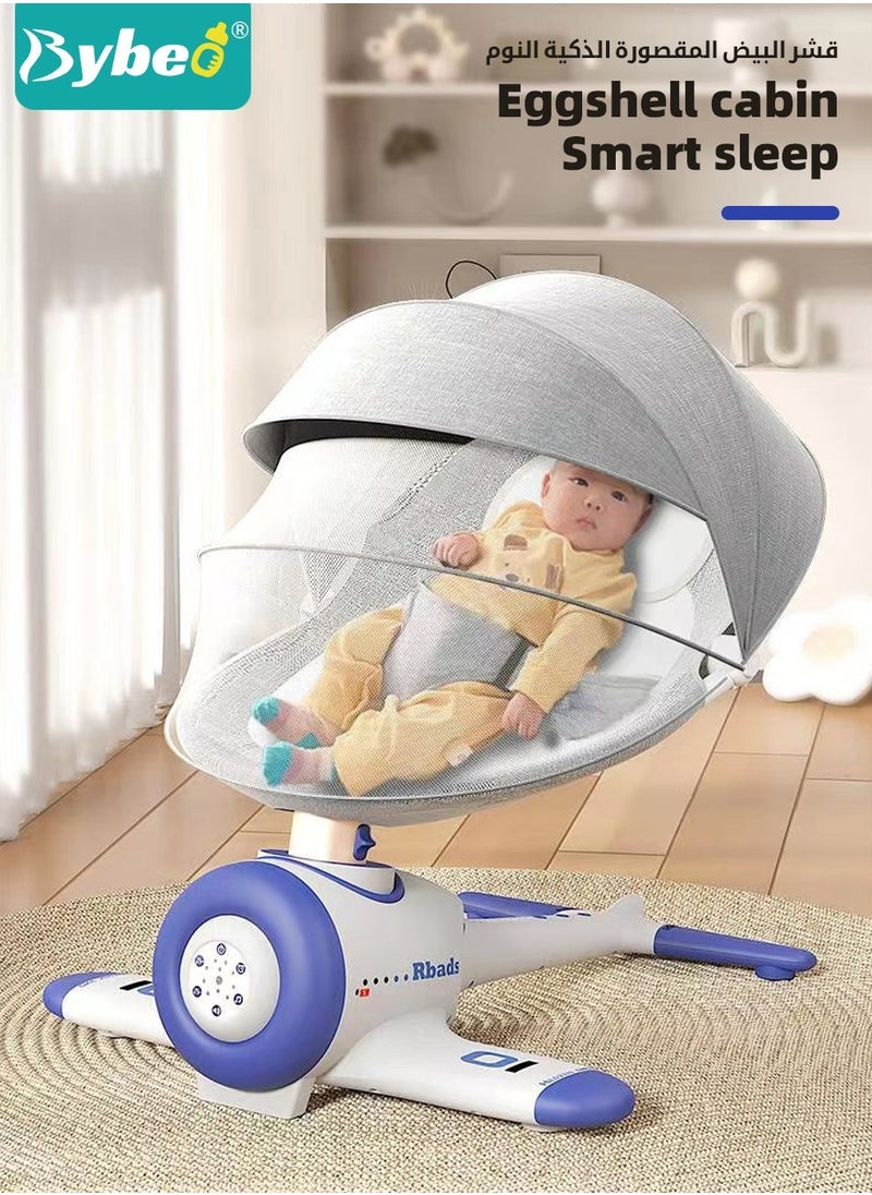 Generic - Baby Swing, Infant Crib Rocking Chairs, Portable Babies Rocker Chair, Electric Bouncer for Infants Boys Girls, 3 Seat Positions 4 Speeds, Bluetooth Music, Harness Belt and Remote Control - Image 1