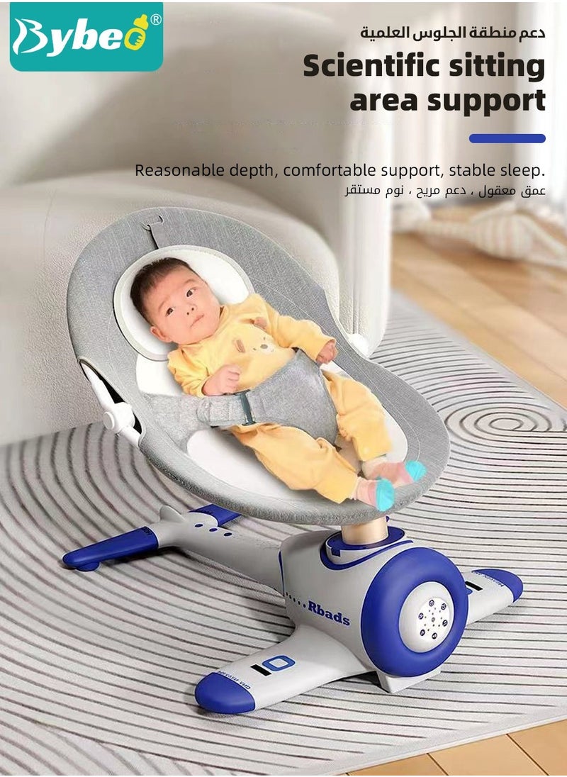 Generic - Baby Swing, Infant Crib Rocking Chairs, Portable Babies Rocker Chair, Electric Bouncer for Infants Boys Girls, 3 Seat Positions 4 Speeds, Bluetooth Music, Harness Belt and Remote Control - Image 1