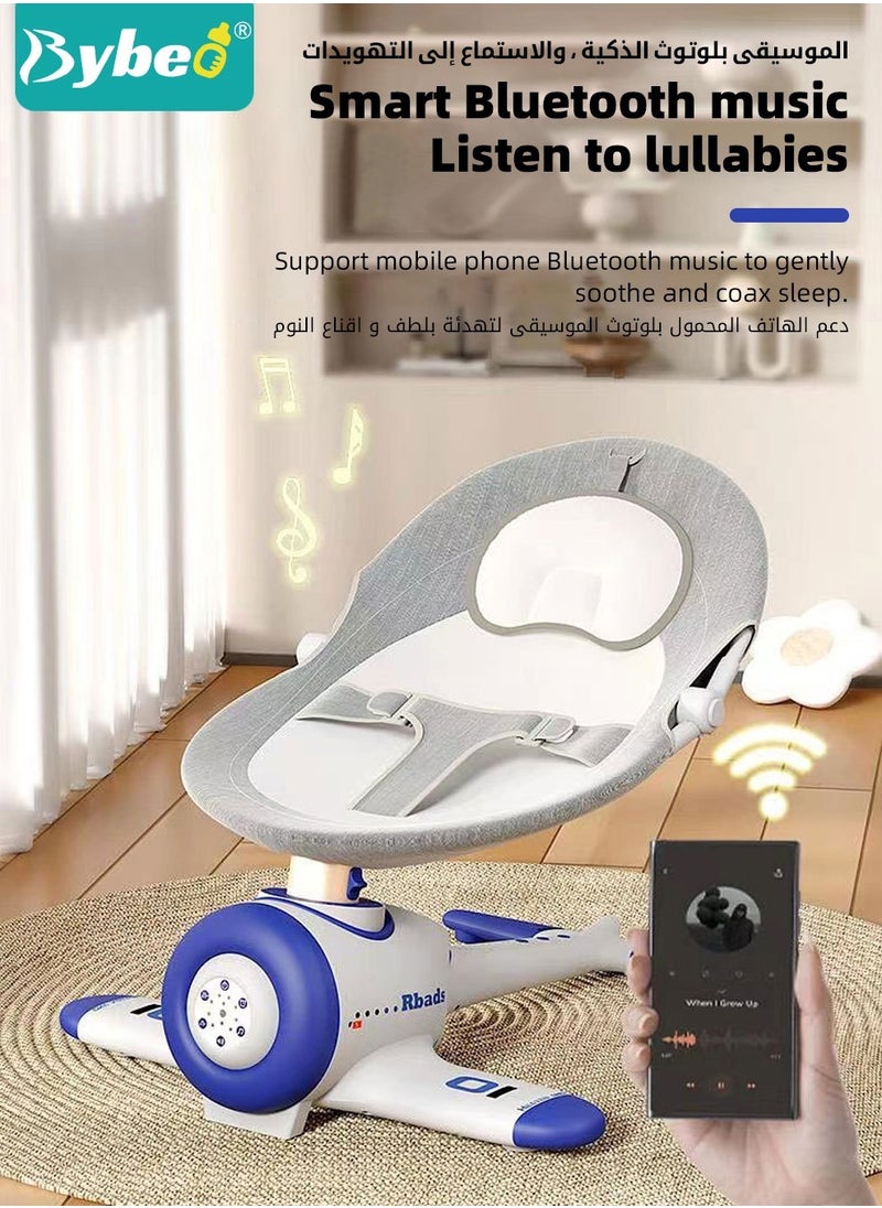 Generic - Baby Swing, Infant Crib Rocking Chairs, Portable Babies Rocker Chair, Electric Bouncer for Infants Boys Girls, 3 Seat Positions 4 Speeds, Bluetooth Music, Harness Belt and Remote Control - Image 1