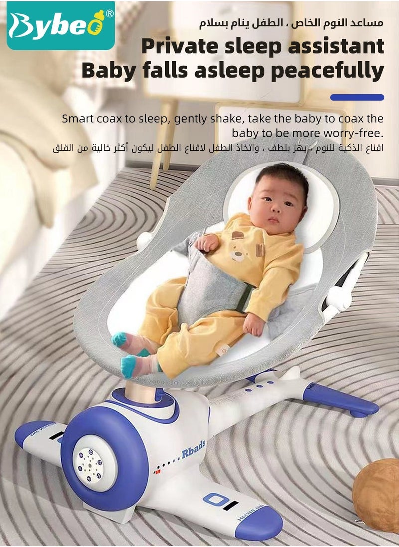 Generic - Baby Swing, Infant Crib Rocking Chairs, Portable Babies Rocker Chair, Electric Bouncer for Infants Boys Girls, 3 Seat Positions 4 Speeds, Bluetooth Music, Harness Belt and Remote Control - Image 1