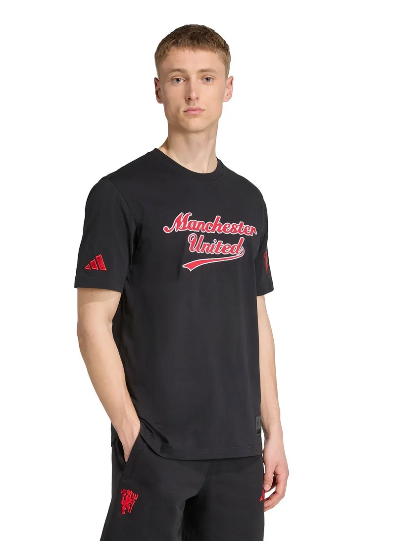Adidas BLACK Manchester United Us T-Shirt  | Best Price UAE