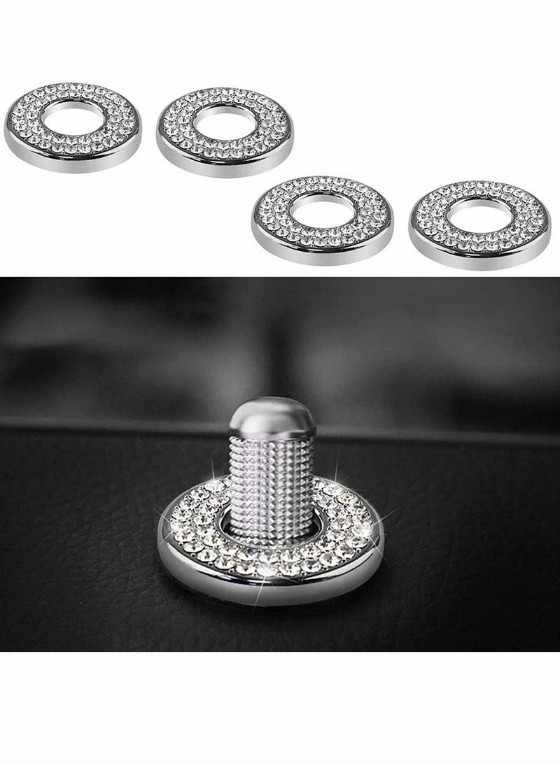 Car Inner Door Lock Pull Cover Compatible with Mercedes-Benz, Accessories Door Lock Pull Cover, Crystal Car Interior Rod Bolt Accessories Decals Stickers (4PCS) - Image 1