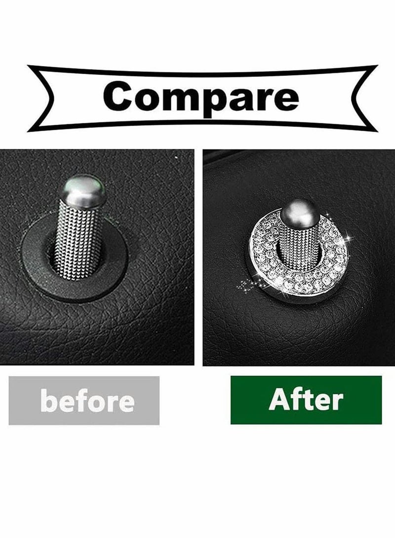 Car Inner Door Lock Pull Cover Compatible with Mercedes-Benz, Accessories Door Lock Pull Cover, Crystal Car Interior Rod Bolt Accessories Decals Stickers (4PCS) - Image 2