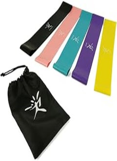 5 Pcs Set of Premium Resistance Loop Bands with Carry Bag Exercise Work Out Fitness Bands for Arms, Legs and Gluteus Suiting for Gym, Yoga, Pilates, Stretch, 500x60mm