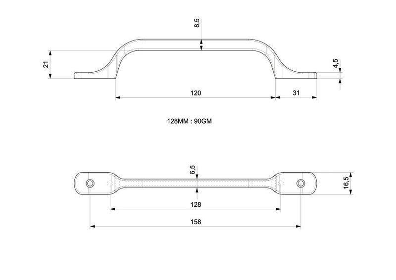 FAST Zinc Brass Antique Front Cabinet Pull Handle (6-inch, Yellow) - Pack of 2 Pieces - Image 3