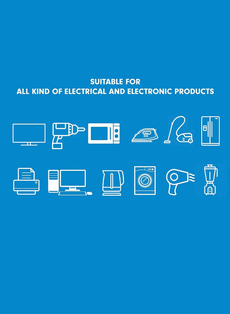 AK KEMCO Kemco 5 Way 3 Meter Extension Socket Power Cord Power Strip QC6125BW - Image 5