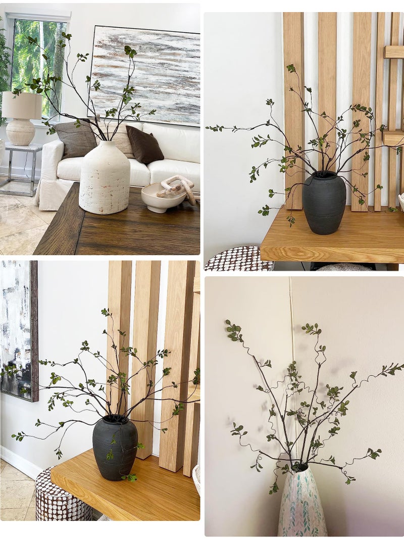 grtefhu 3Pcs 38.8"" Faux Greenery Plant Stems and Branches for Tall Vase Artificial Tree Branches and Twigs for Decoration (Green Leaves & Brown Stem) - Image 4