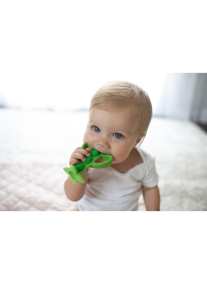 Dr. Brown's Peapod Teether + Training Toothbrush, Help Soothe Baby'S Sore Gums, Soft 100% Silicone, Bpa Free, 3M+  - Image 3