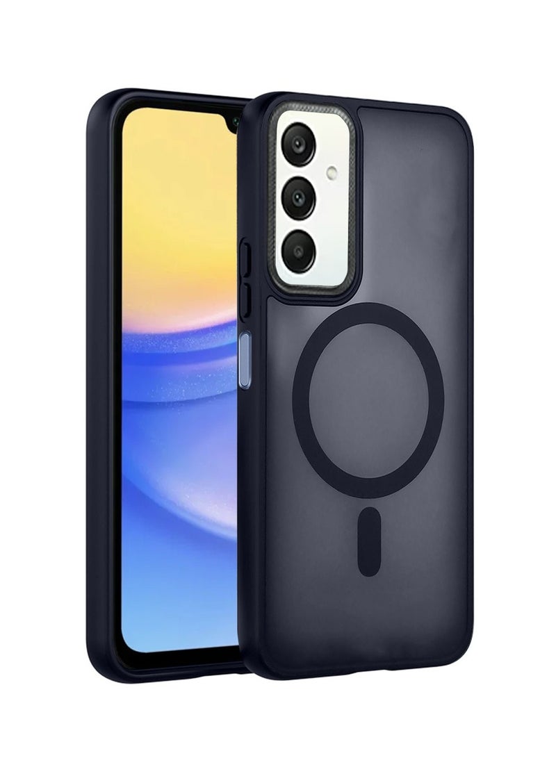 Techie Translucent Magnetic MagSafe Case with Raised Camera Lens Protector for Samsung Galaxy A15 - Matte Dark Blue - Image 1