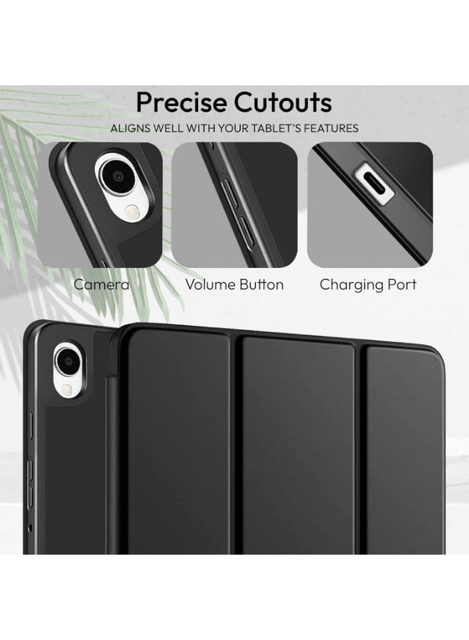 Protect Samsung Galaxy Tab S11 Case Cover with S Pen Holder Slim Magnetic Trifold Stand Cover Shockproof Hard Back Protective Case Auto Sleep Wake Lightweight Cover for Samsung Tab S11 11-inch / Black - Image 2