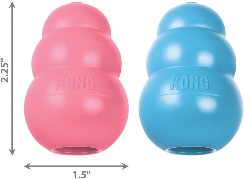 KONG Natural Rubber Puppy Toy XSmall – Soft Teething Chew Toy for Puppies – Durable Rubber Toy for Biting, Training & Mental Stimulation - Image 2
