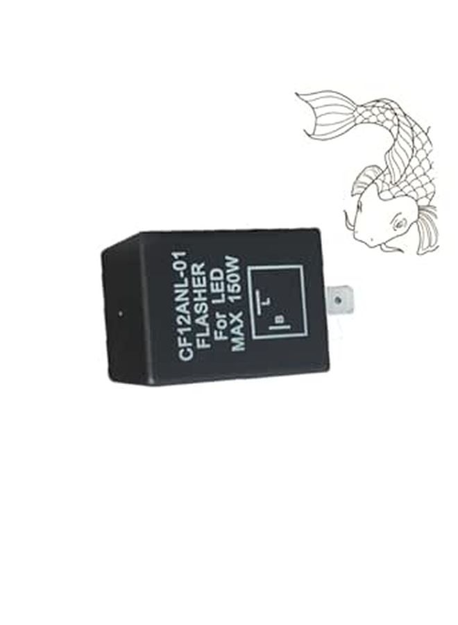 12V LED Flasher Relay For Car Motorcycle Turn Signal Light Black Easy Installation - Image 1