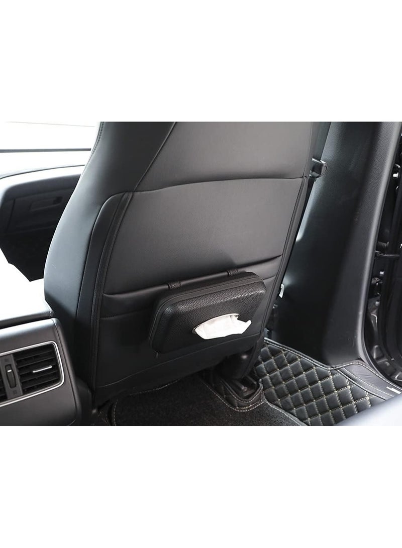 Car Tissue Holder, Sun Visor Napkin Holder, Car Visor Tissue Holder, PU Leather Backseat Tissue Case Holder for Car,Vehicle (Black) - Image 4